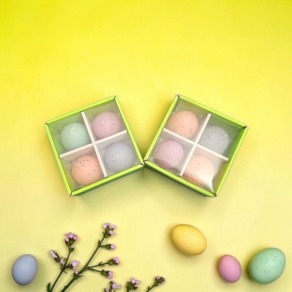 Happy Go Fluffy Pastel Egg Candles - 2 Sets Of Four